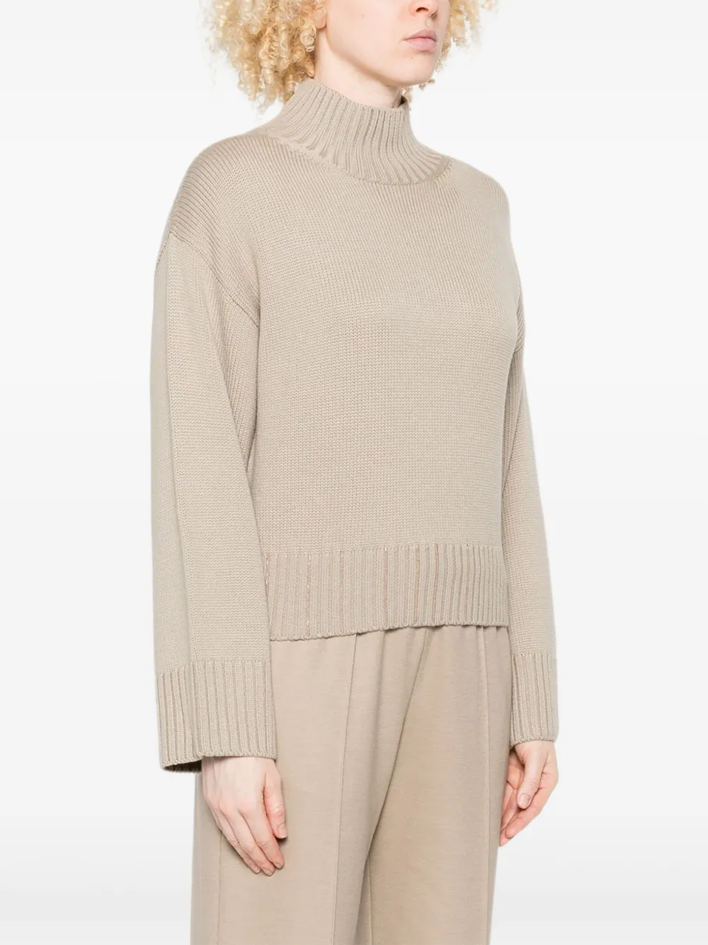 Fabiana Filippi Trui met hoge hals Beige