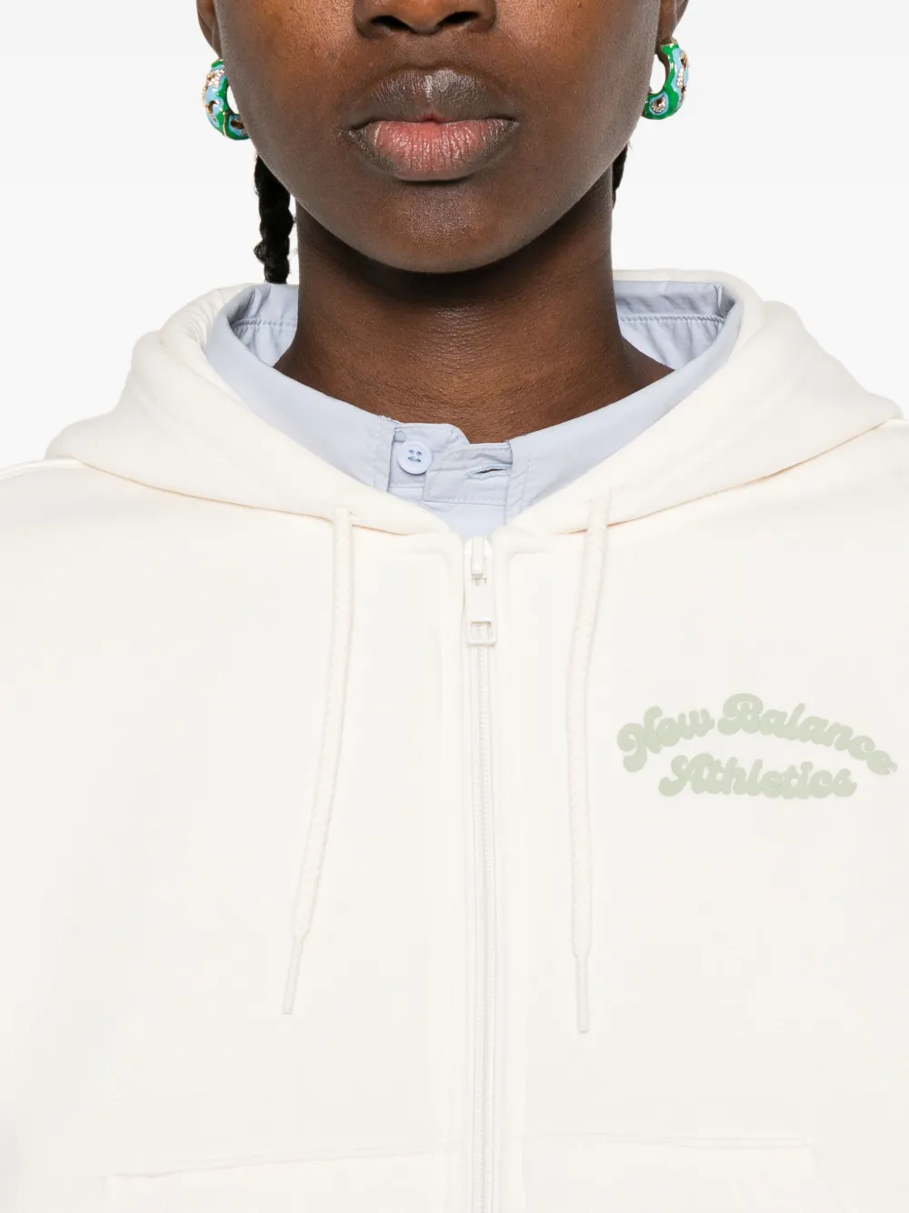 New Balance Hoodie met borduurwerk Beige