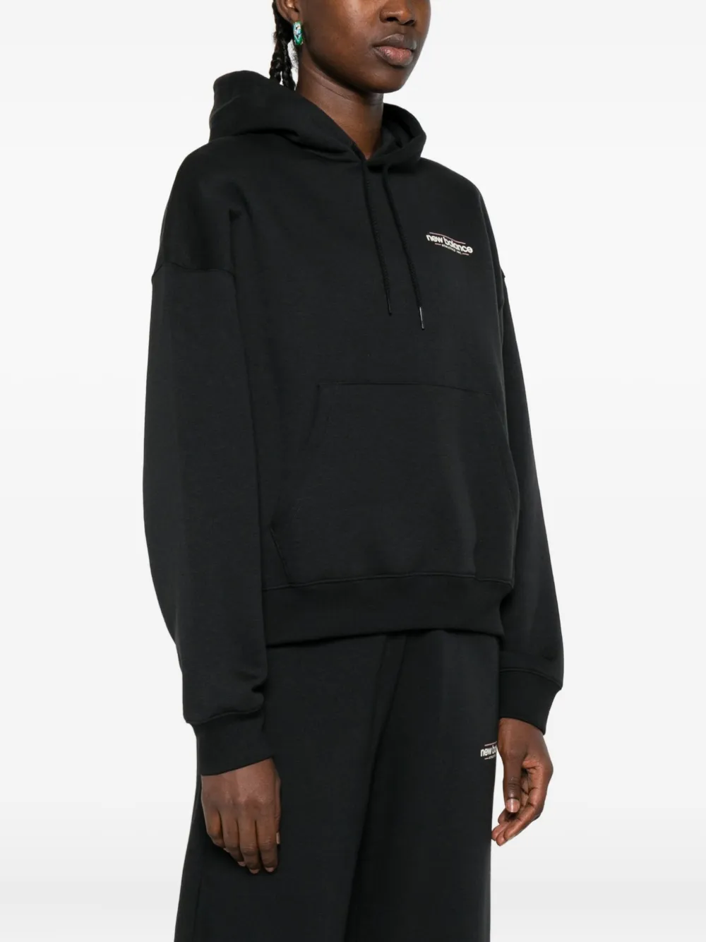 New Balance Hoodie met geborduurd logo Zwart
