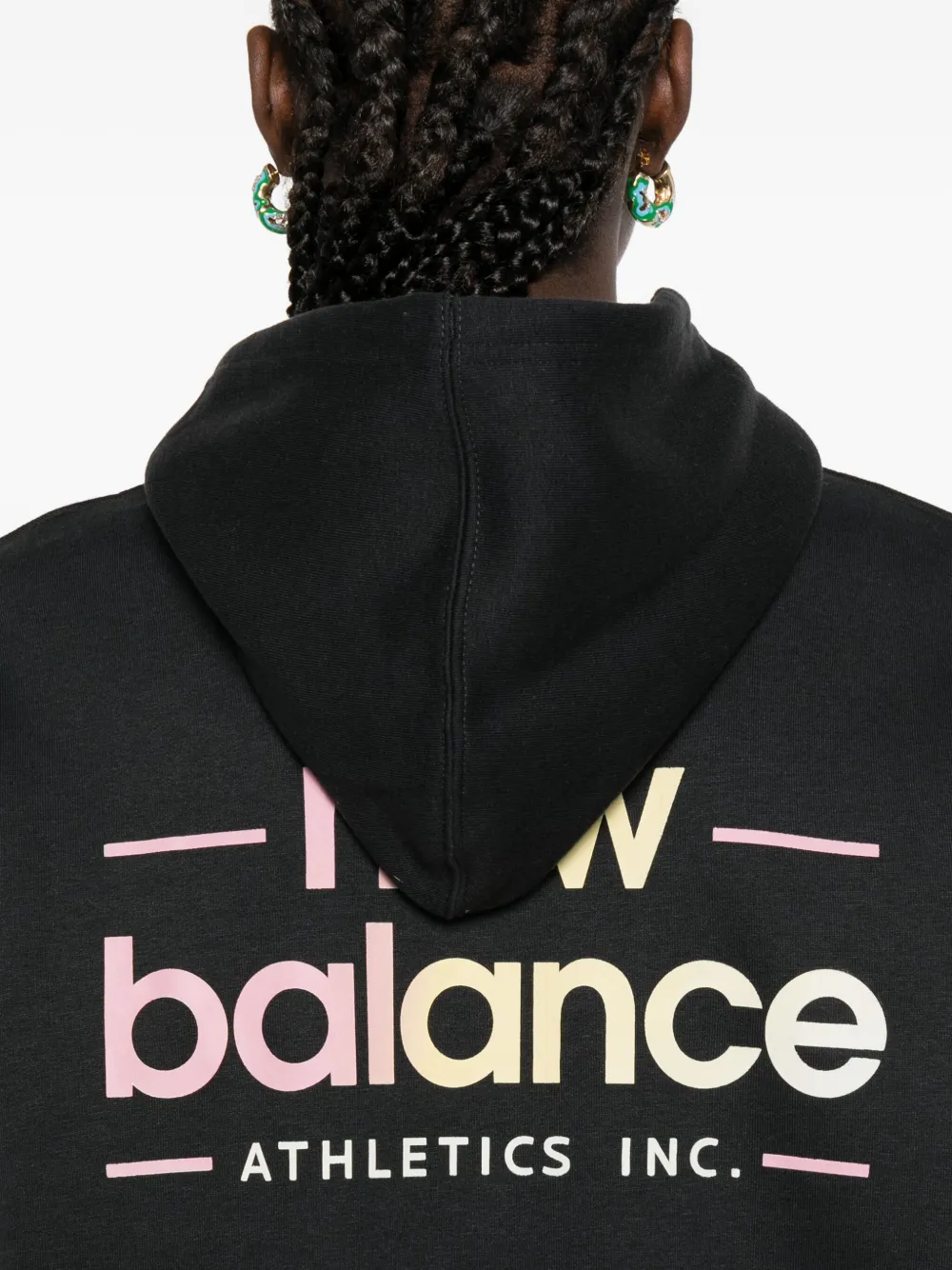 New Balance Hoodie met geborduurd logo Zwart