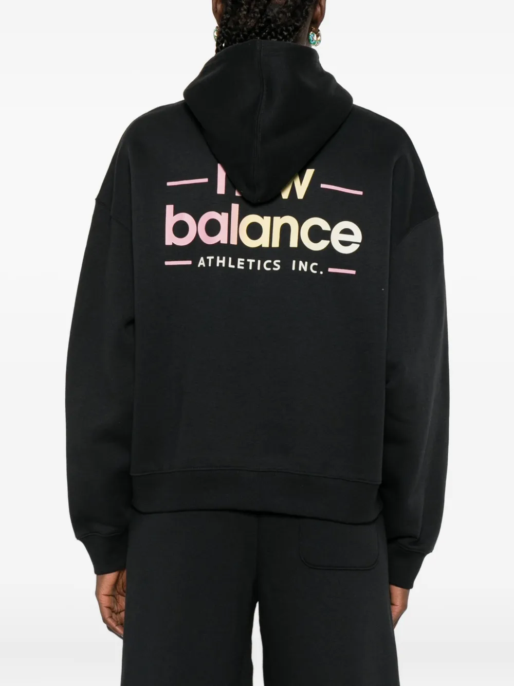 New Balance Hoodie met geborduurd logo Zwart