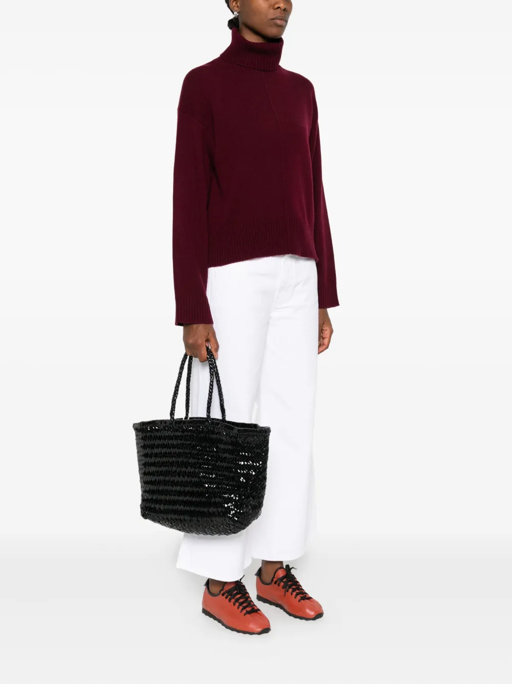 DRAGON DIFFUSION Triple Jump woven-leather tote bag - Zwart