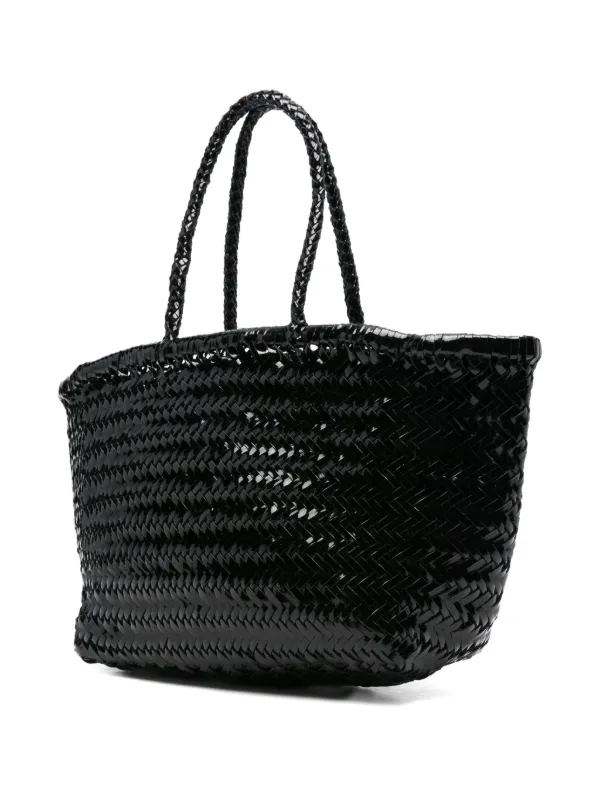 トートバッグ Dragon Diffusion TRIPLE JUMP BIG - Woven leather bag Dragon Diffusion - Triple Jump Big Tan