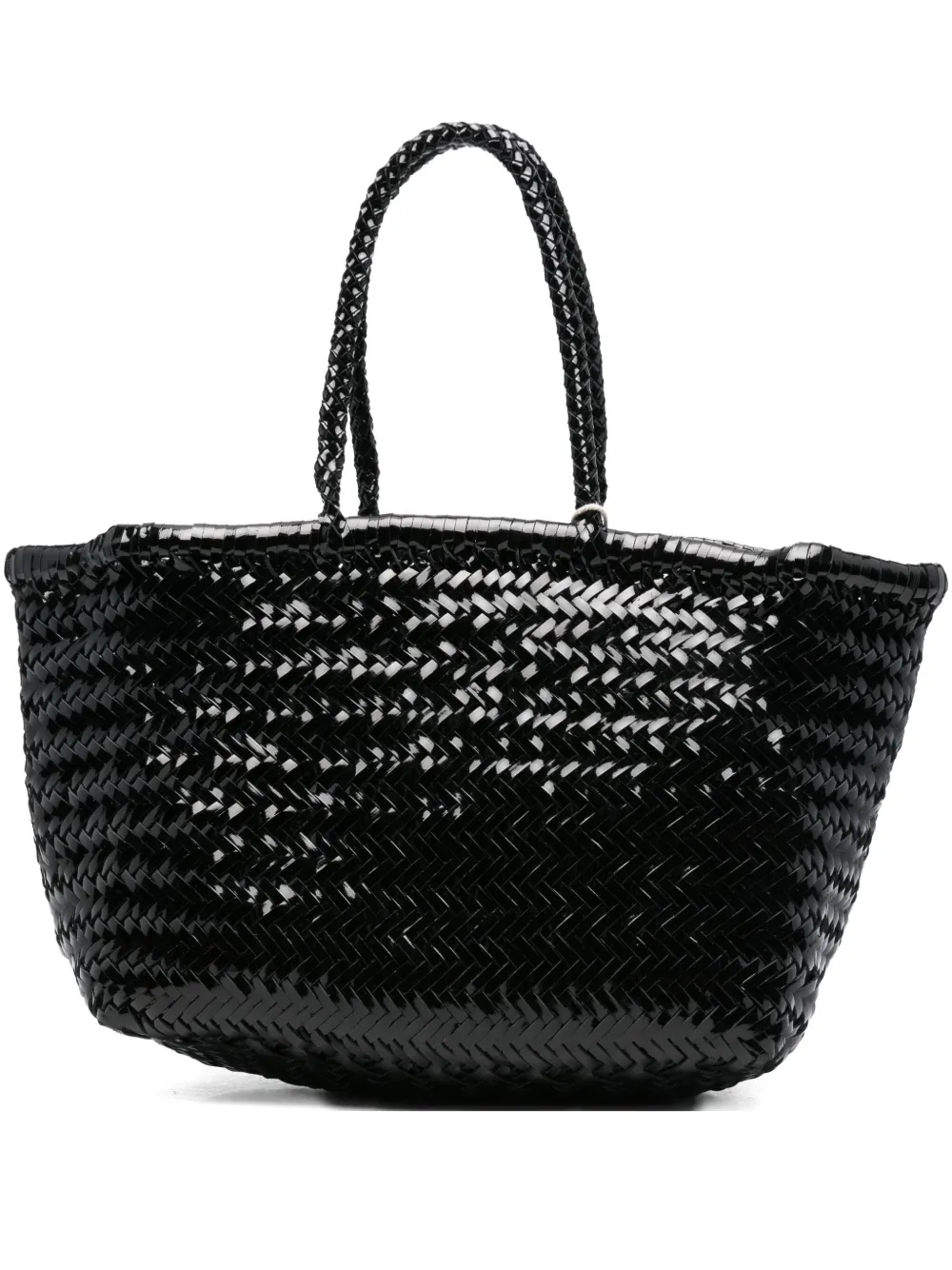 Dragon Diffusion Triple Jump Woven-leather Tote Bag In Black