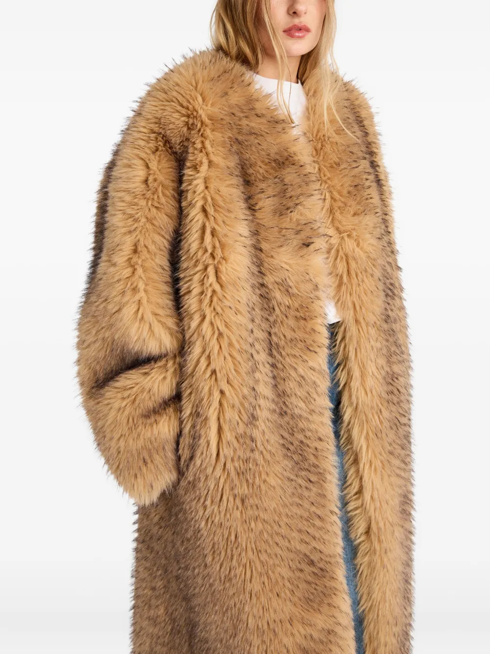 Rotate Birger Christensen Long Coat In Gold