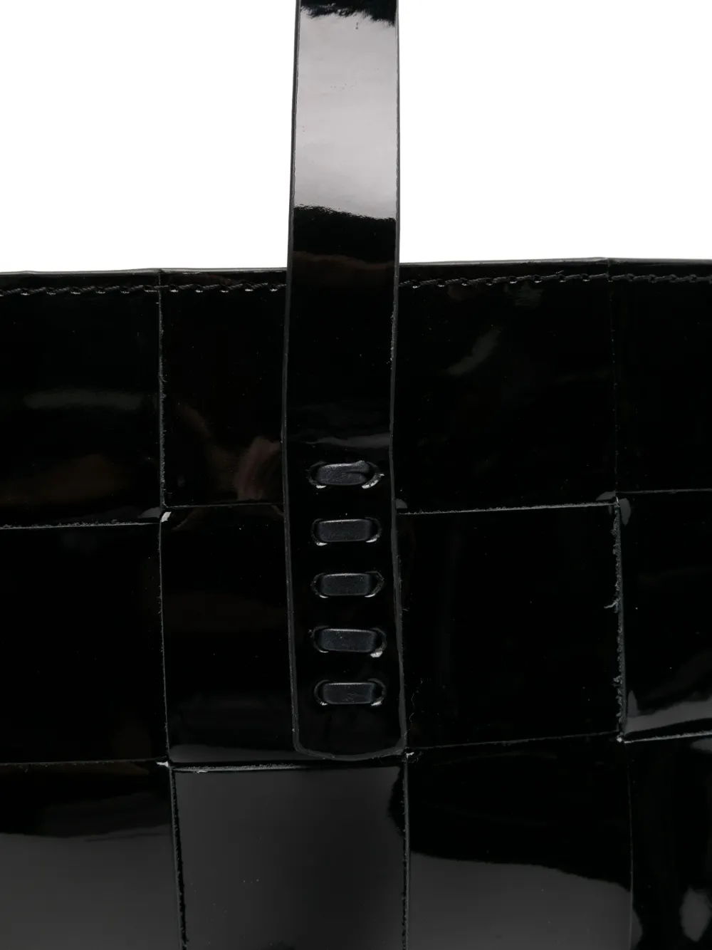 DRAGON DIFFUSION Geweven shopper van lakleer Zwart