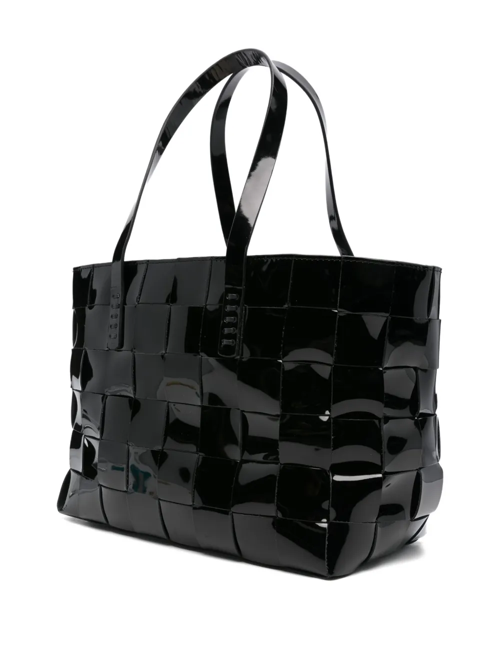 DRAGON DIFFUSION Geweven shopper van lakleer Zwart