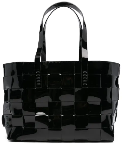 DRAGON DIFFUSION patent-leather-woven tote bag