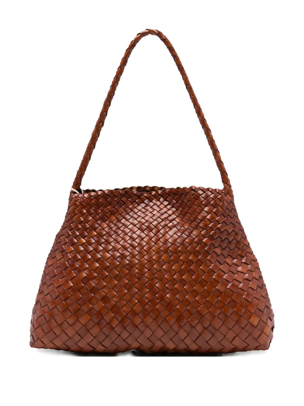 DRAGON DIFFUSION woven-leather shoulder bag Bruin