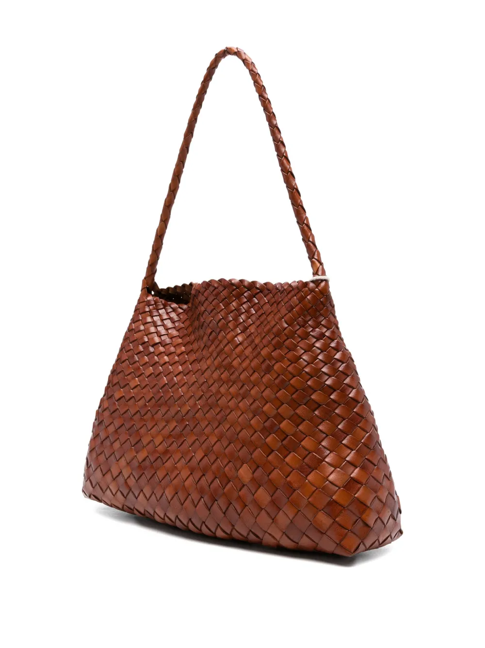 DRAGON DIFFUSION woven-leather shoulder bag Bruin