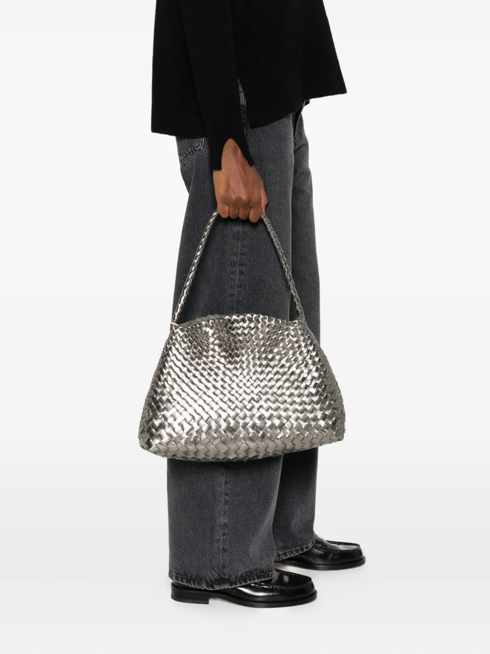 DRAGON DIFFUSION woven leather shoulder bag - Grijs