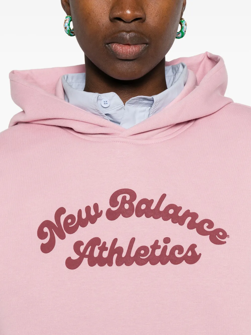New Balance Hoodie met logoprint Roze
