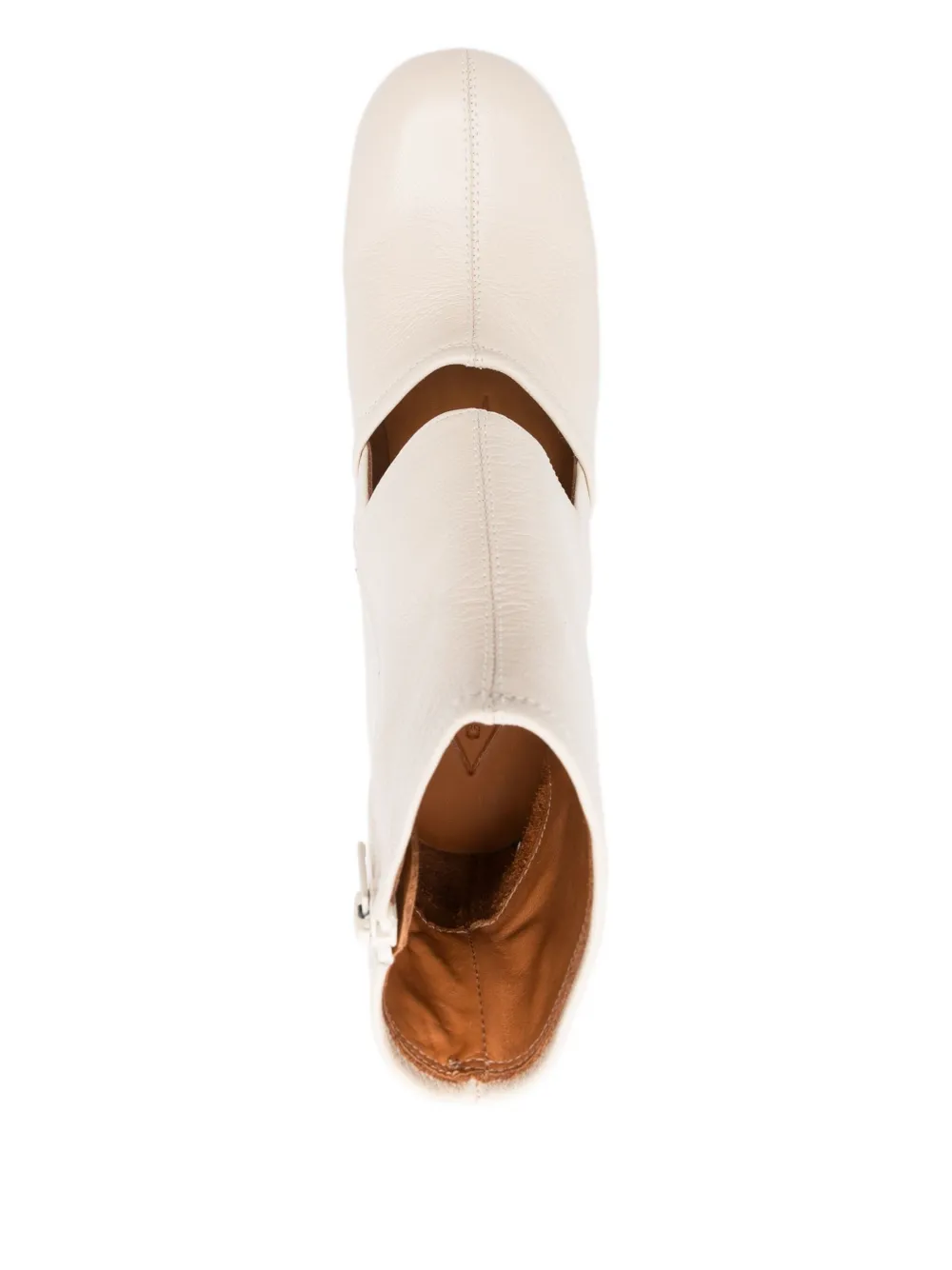 Chie Mihara 70mm Cut-out Block-heel Ankle Boots In Neutral