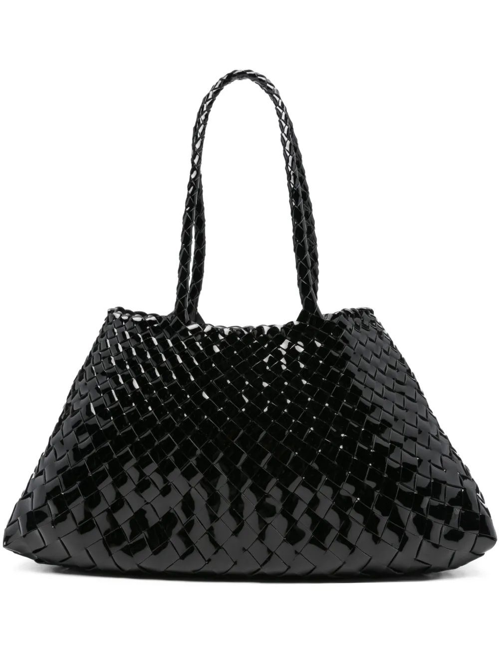DRAGON DIFFUSION patent-leather woven tote bag | Black | Image 1