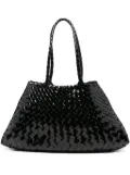 DRAGON DIFFUSION patent-leather woven tote bag - Black