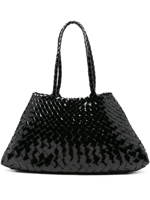 DRAGON DIFFUSION patent-leather woven tote bag