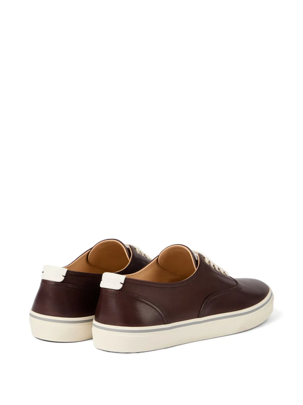 Brunello Cucinelli leather lace-up sneakers Brown