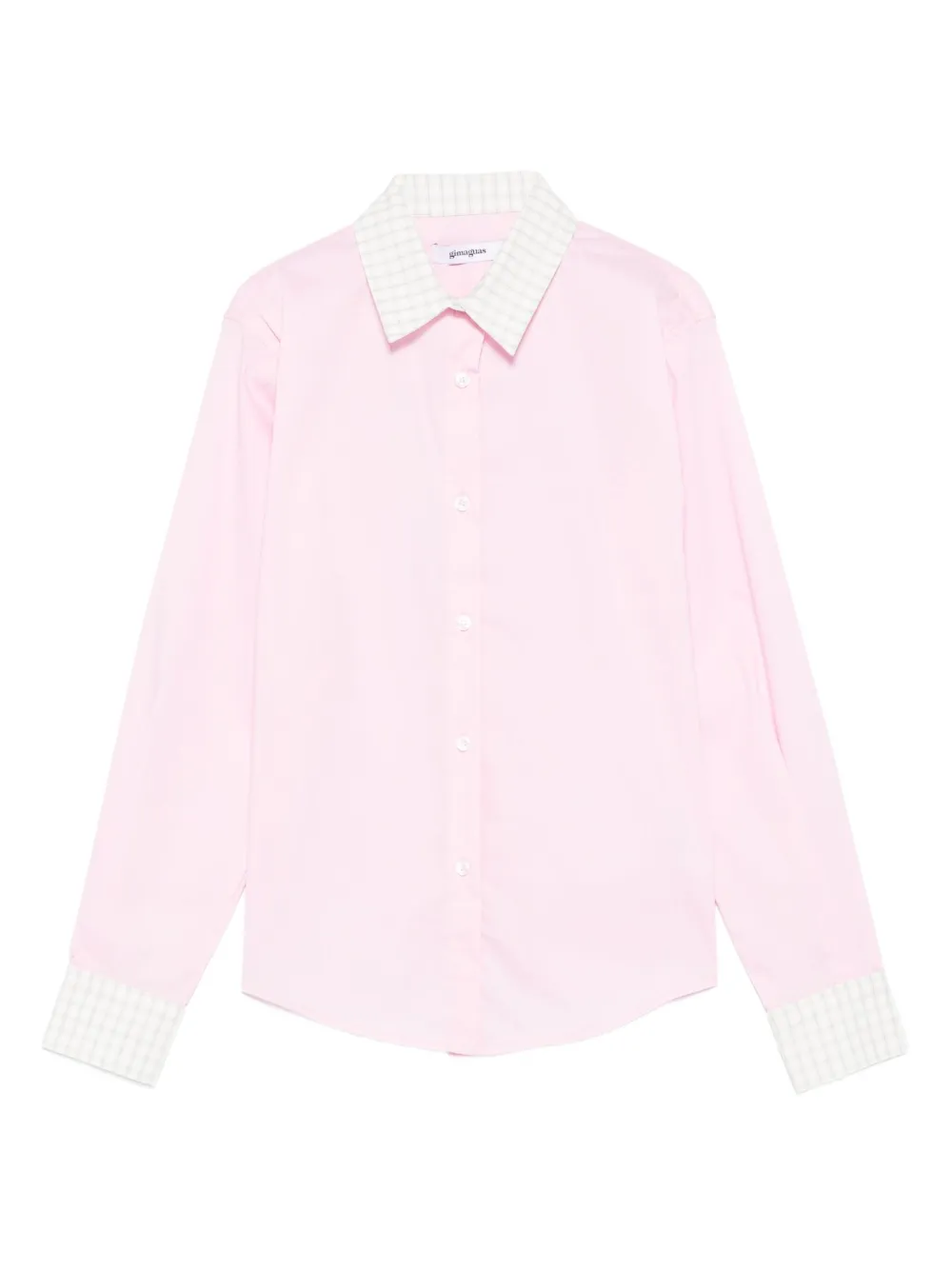 Gimaguas gingham-trimmed cotton shirt | Pink | Image 1