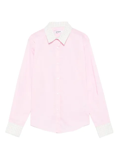 Gimaguas gingham-trimmed cotton shirt