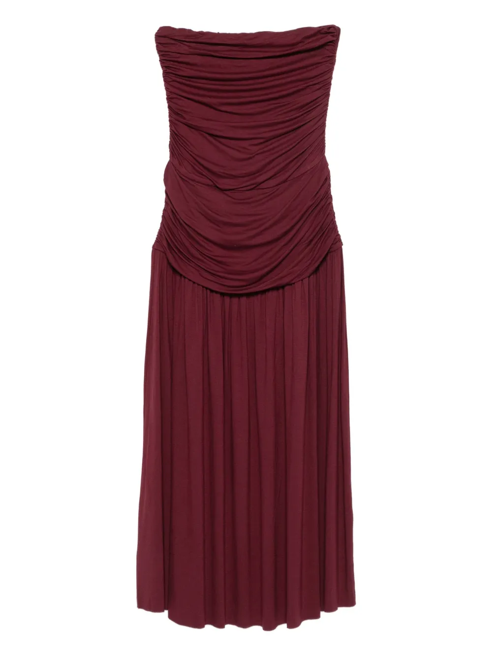 Gimaguas Fortuna strapless gathered midi dress | Red | Image 1