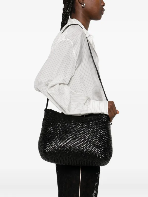 DRAGON DIFFUSION Santa Marta Interwoven Crossbody Bag | Black