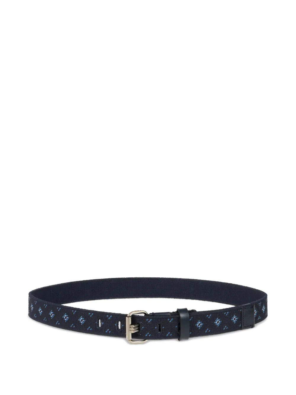 Etro Embroidered Cotton Belt In Blue