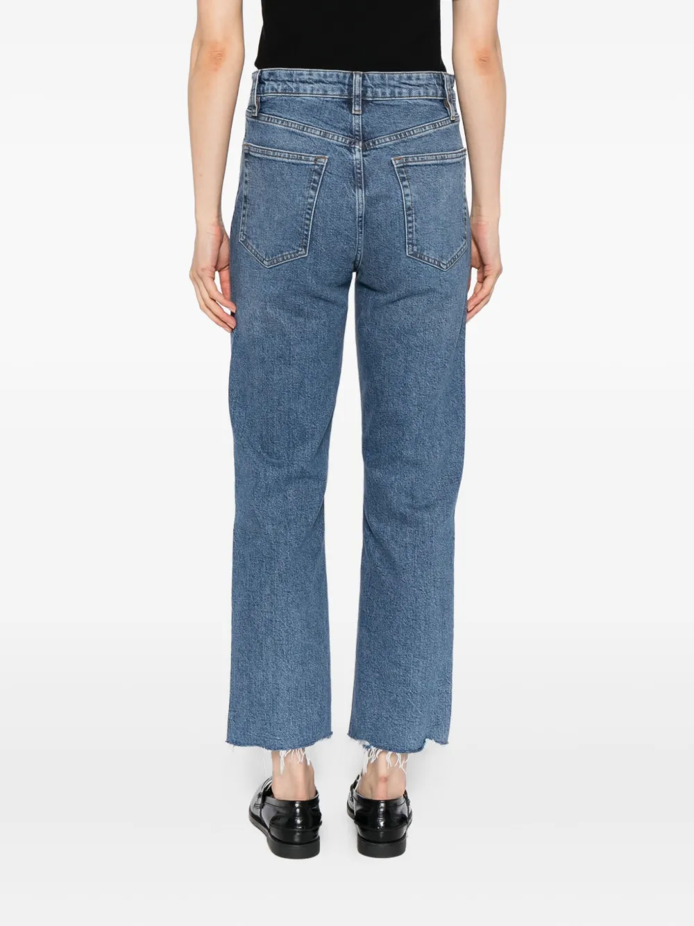 FRAME Ruler cropped jeans Blauw