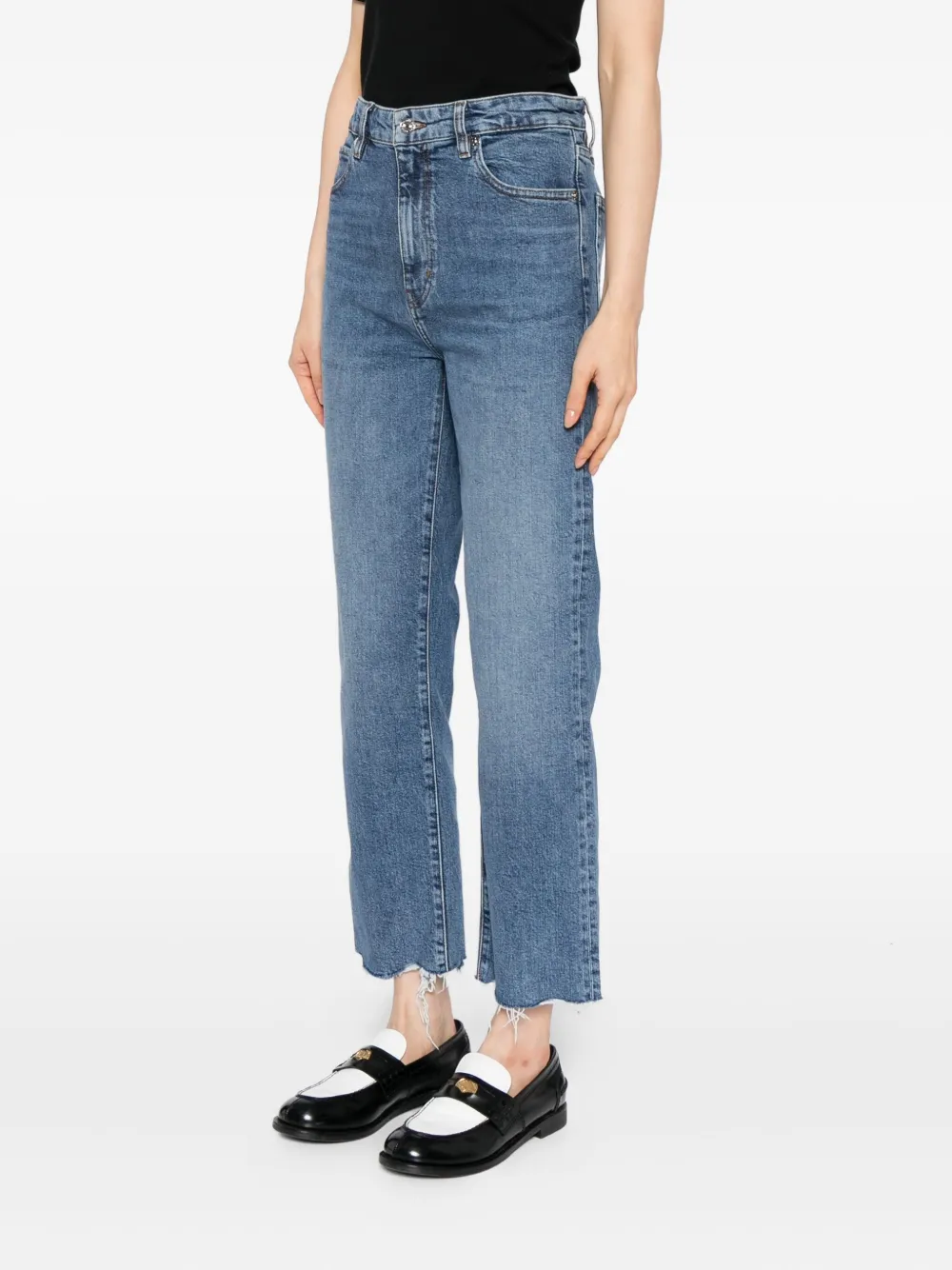 FRAME Ruler cropped jeans Blauw