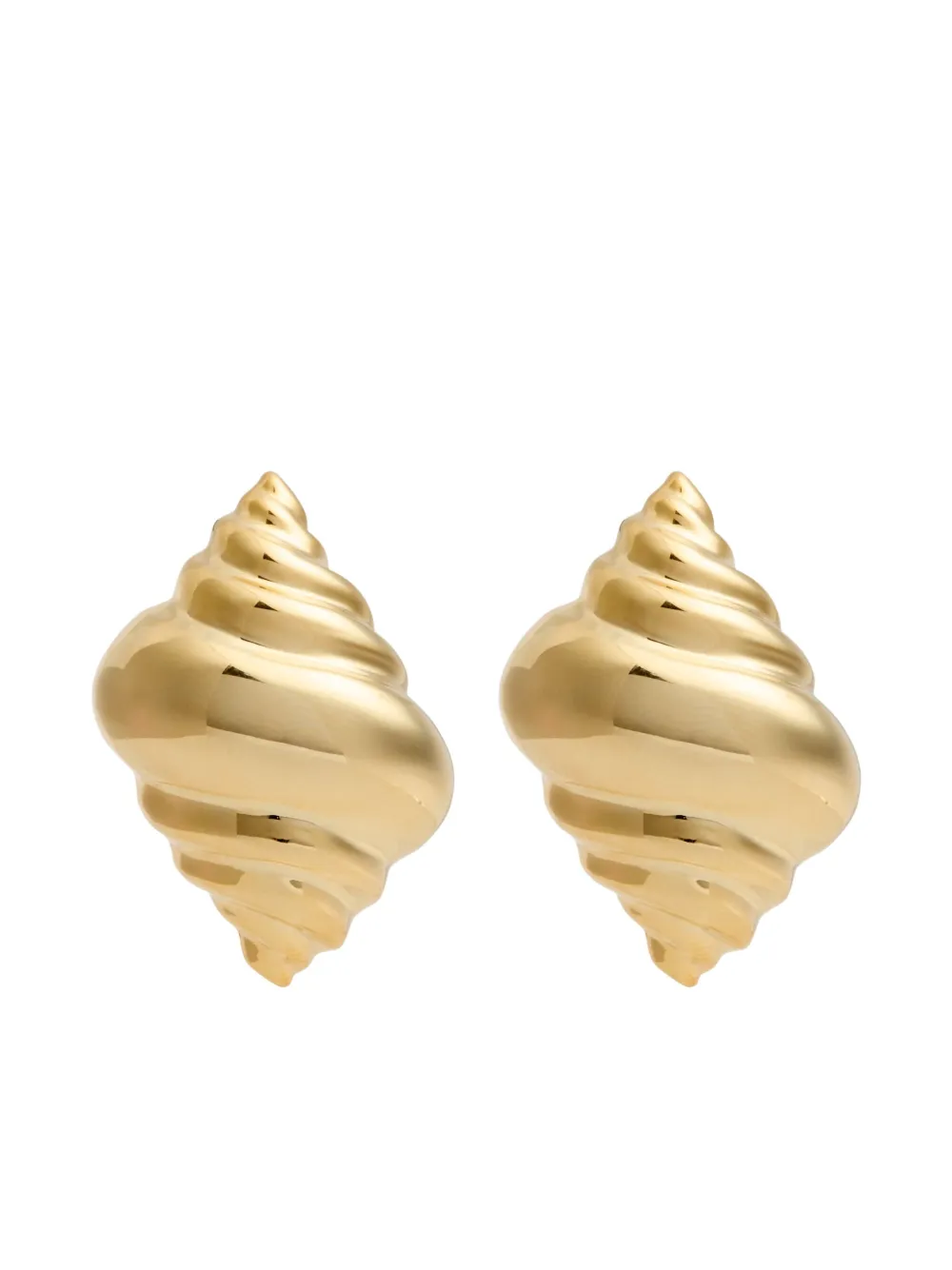 Kenneth Jay Lane polished shell post earrings | Gold | Image 1