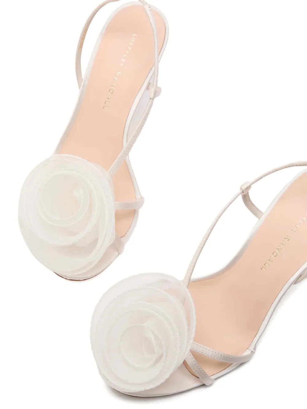 Loeffler Randall 90 mm Steph slingback sandalen met bloemen Beige