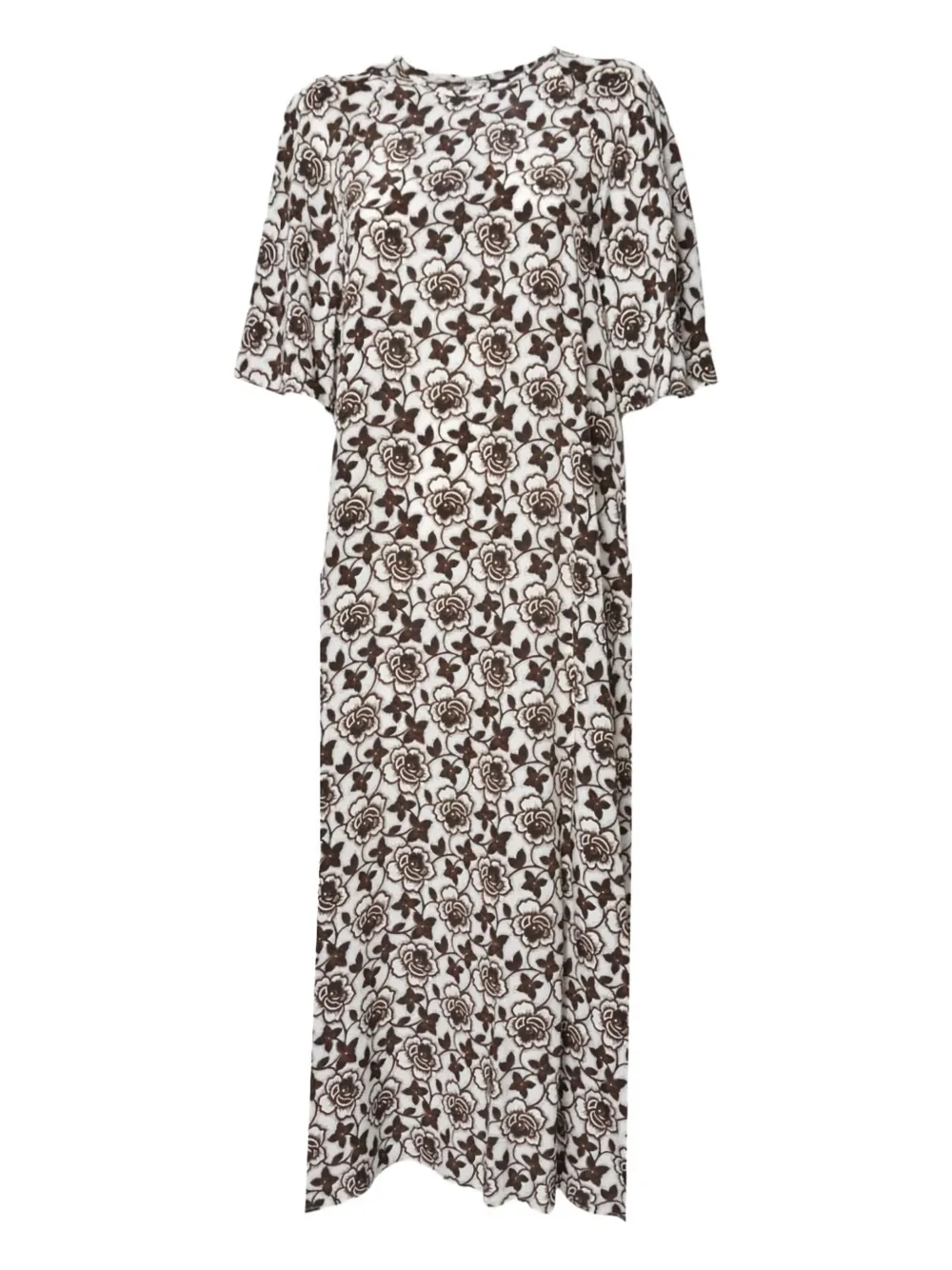 Weekend Max Mara Floral-print Short-sleeve Midi Dress In Multi