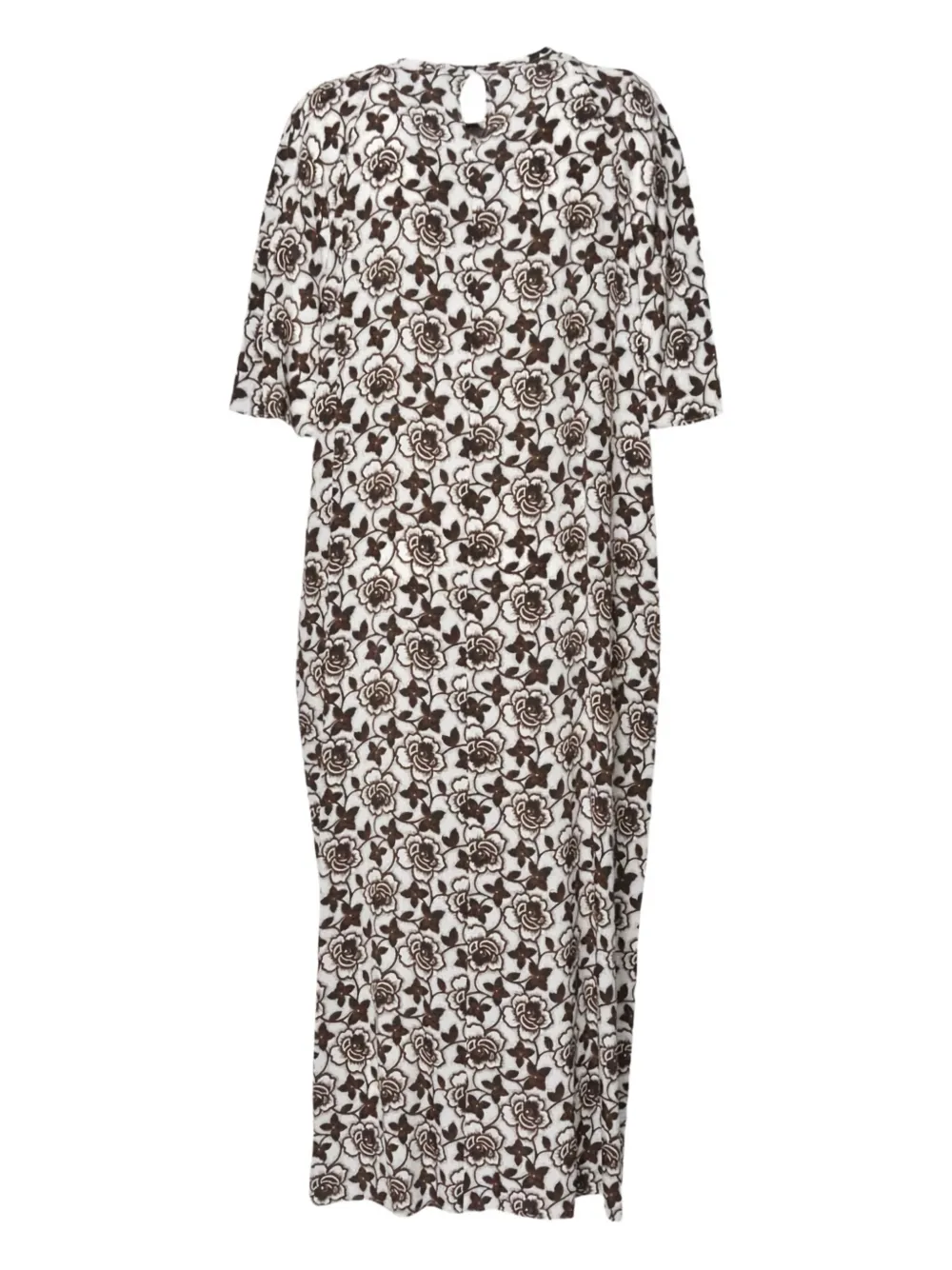 Weekend Max Mara floral-print short-sleeve midi dress - Bruin