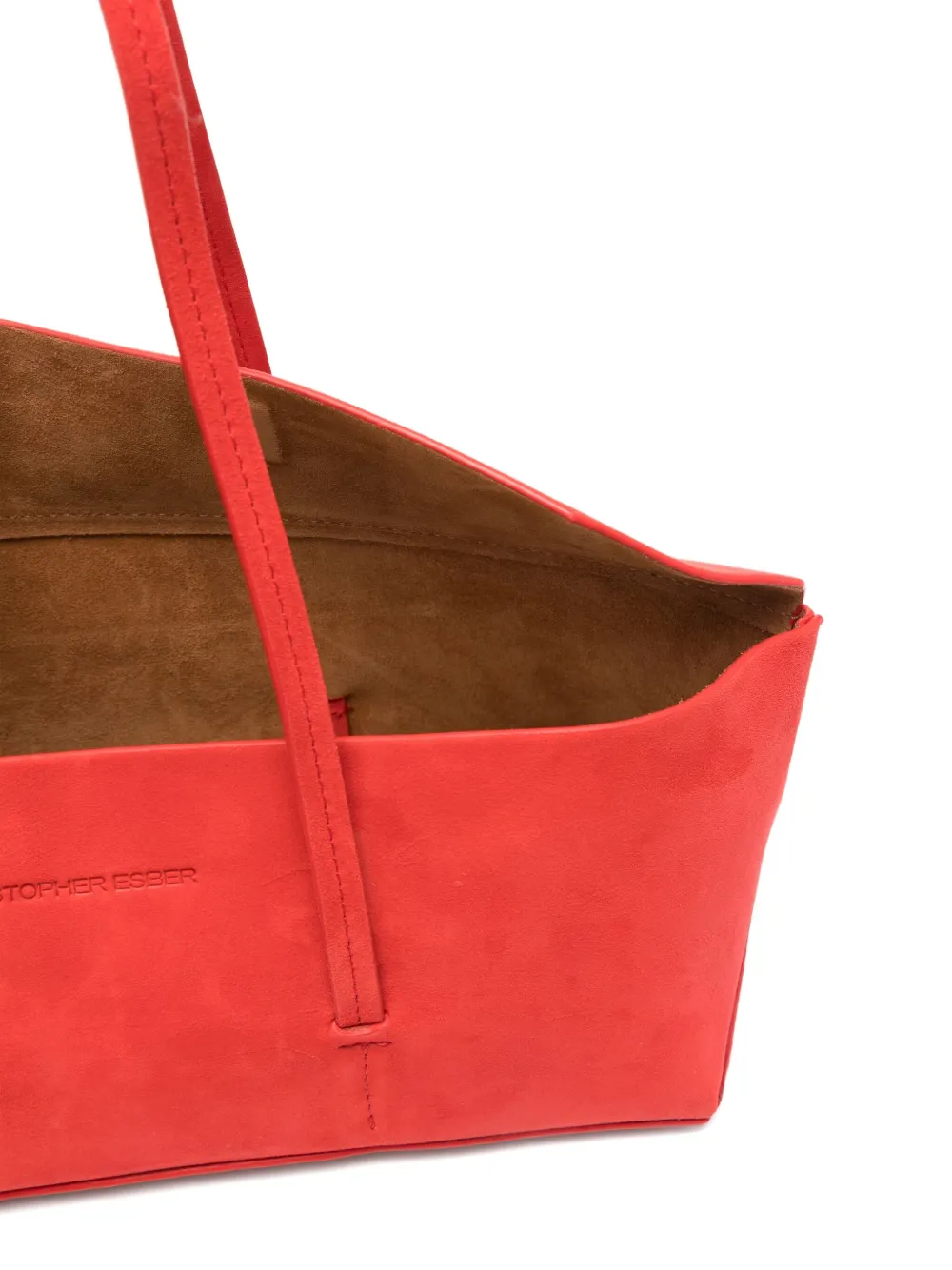 Christopher Esber Gondola kleine suède shopper Rood