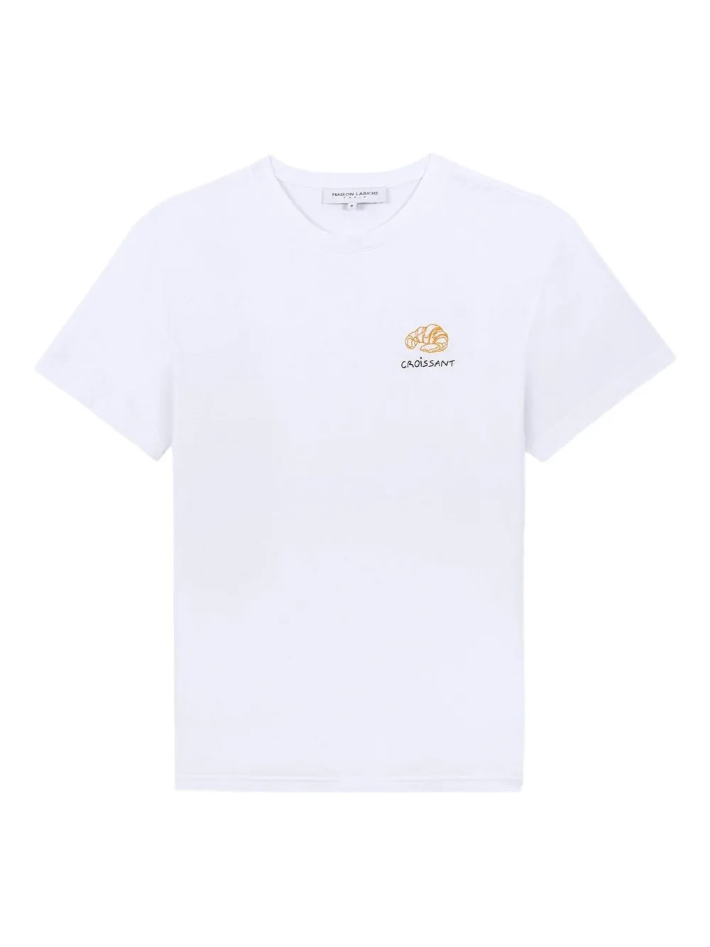 Maison Labiche Croissant-embroidered T-shirt In White