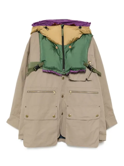 Kolor removable-hood jacket