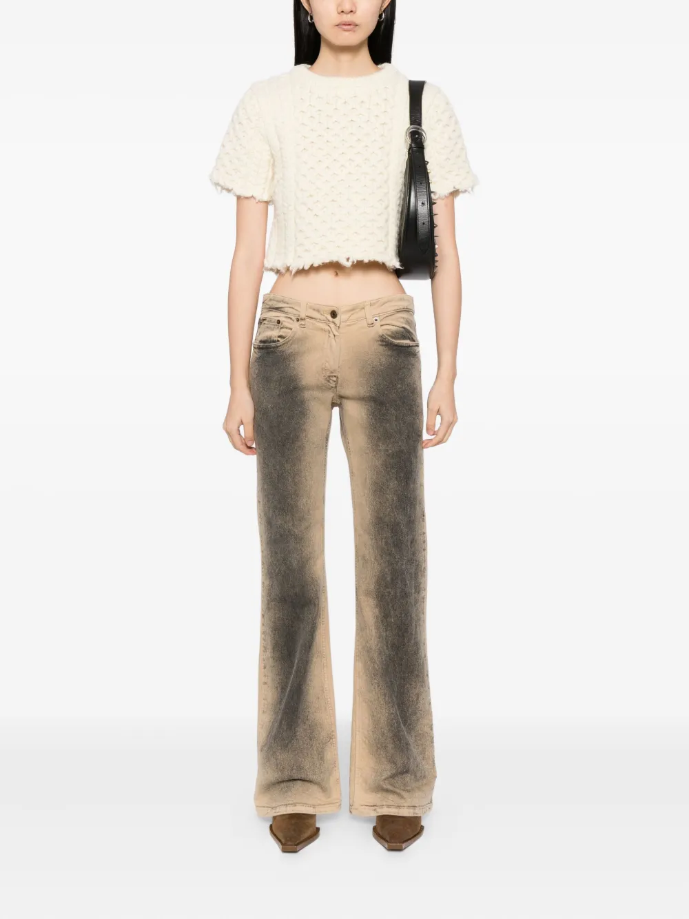 R13 Wollen top Beige