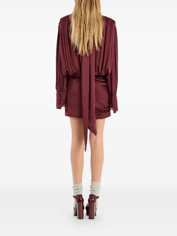 ROTATE BIRGER CHRISTENSEN Vネック ミニドレス | レッド | FARFETCH JP