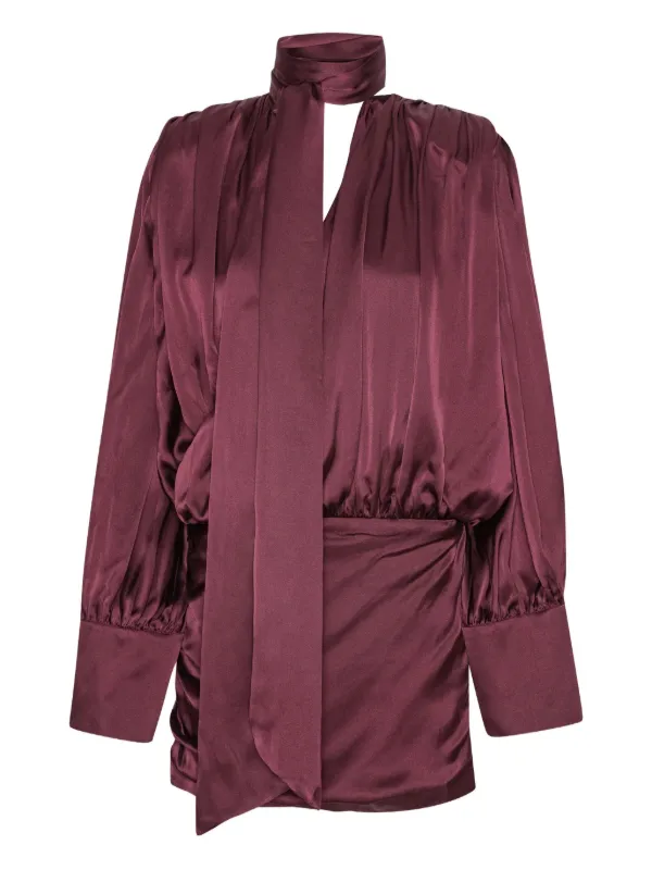 ROTATE BIRGER CHRISTENSEN Vネック ミニドレス | レッド | FARFETCH JP