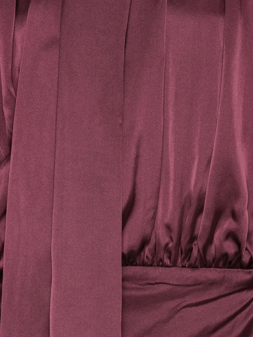 Rotate Birger Christensen Bordeaux Draped Silk Mini Dress In Brown