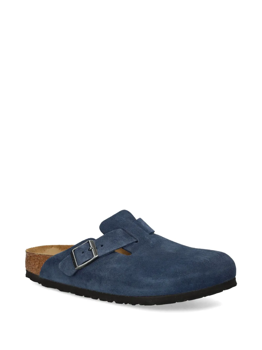 Birkenstock Boston buckle suede mules Blue