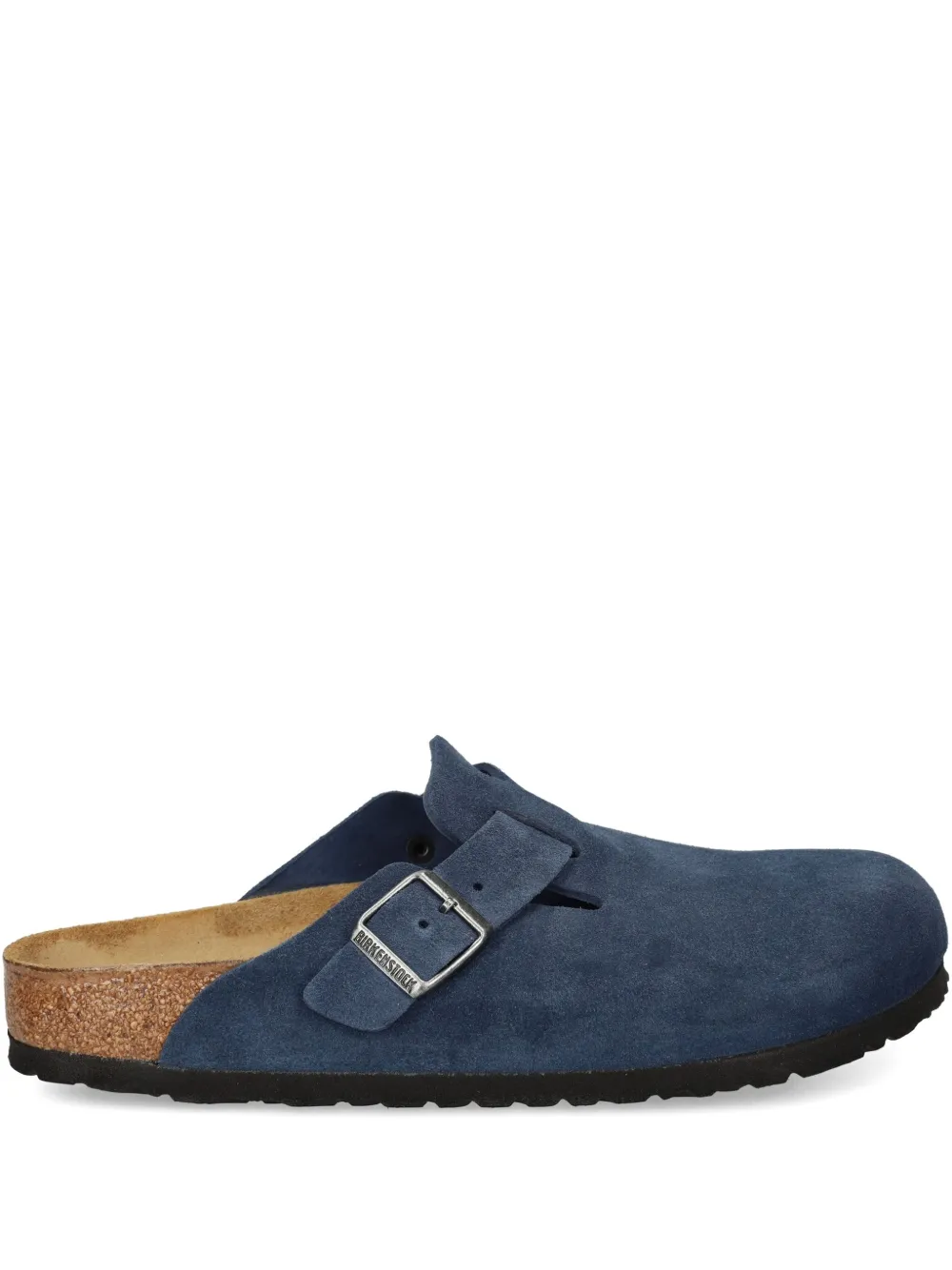 Birkenstock Boston buckle suede mules Blue