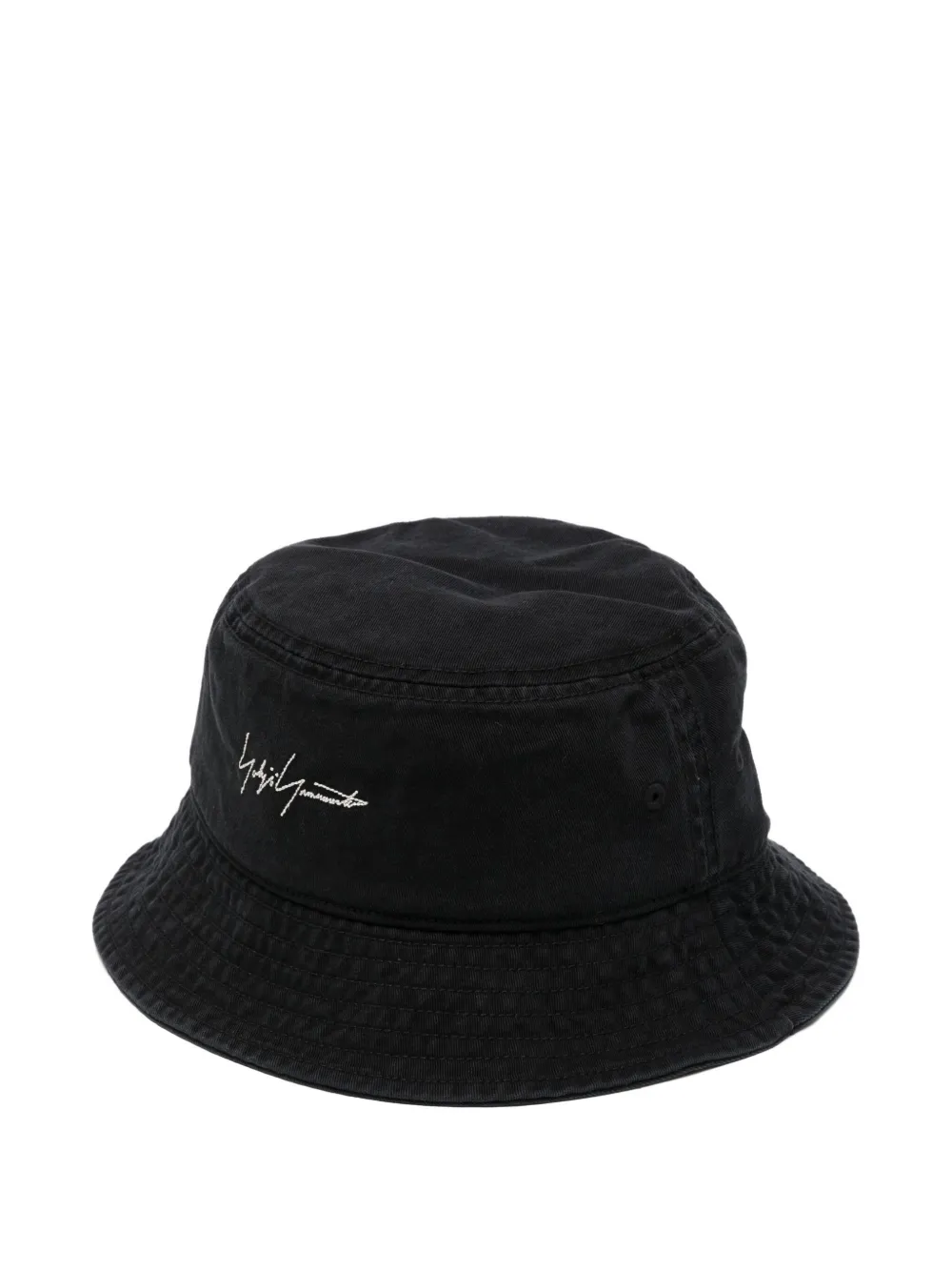 Y-3 Logo-embroidered Bucket Hat In Black