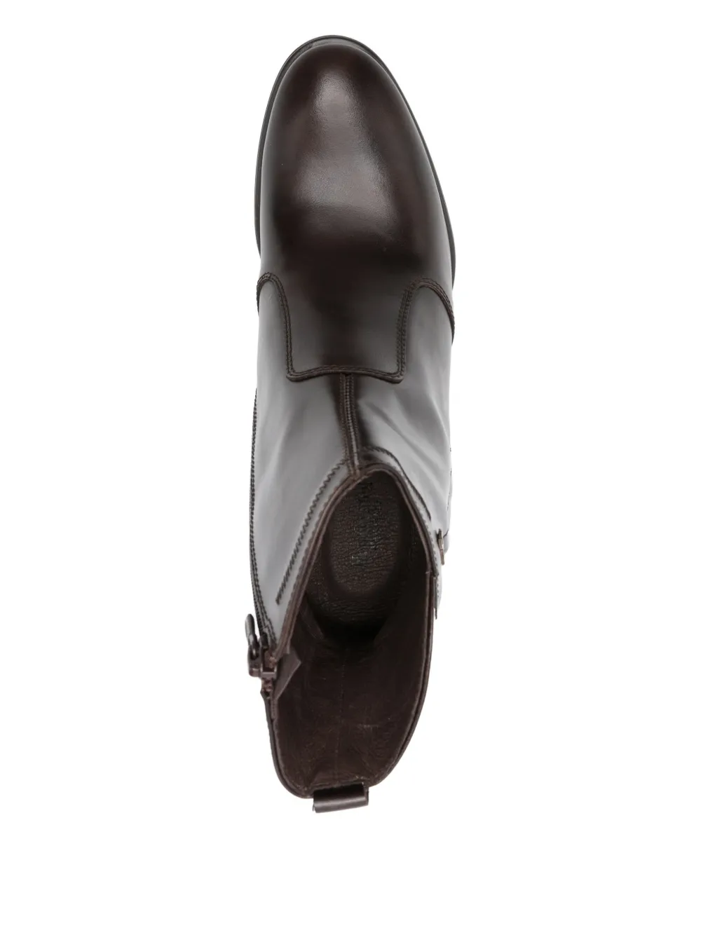 NERO GIARDINI 70mm leather zip-fastening block-heel boots Brown