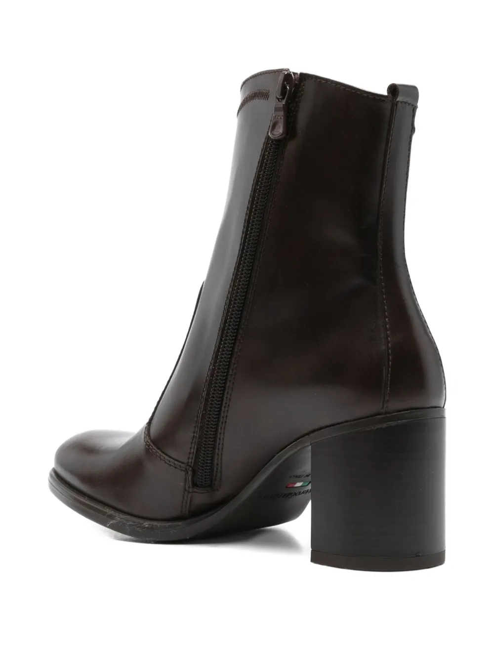 NERO GIARDINI 70mm leather zip-fastening block-heel boots Brown