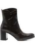 NERO GIARDINI 70mm leather zip-fastening block-heel boots - Brown