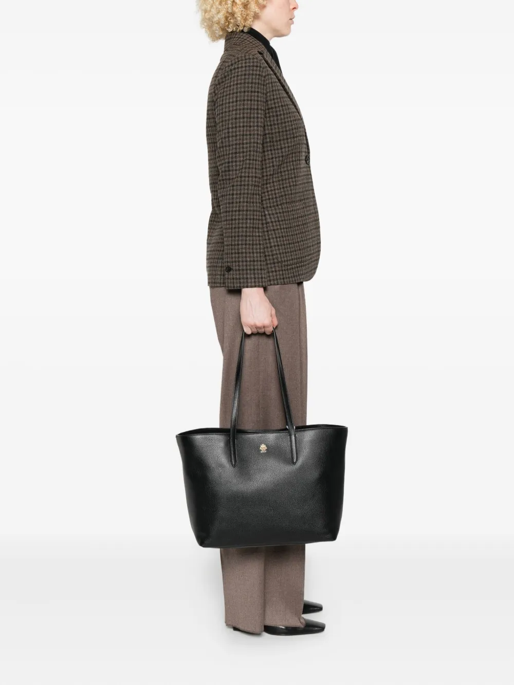 Bally Leren schoudertas - Zwart