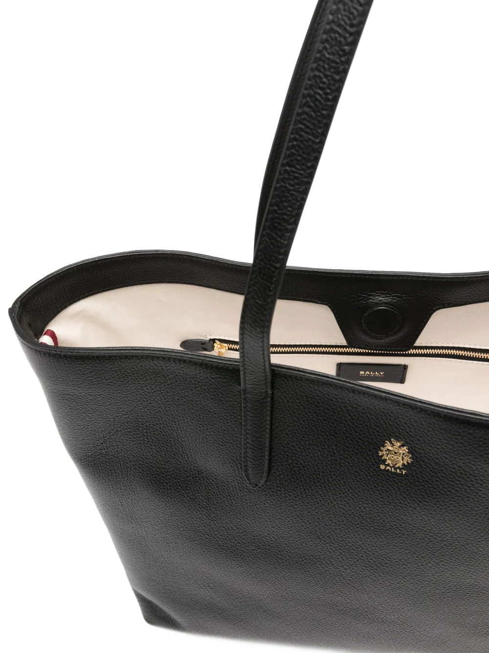 Bally Leren schoudertas Zwart