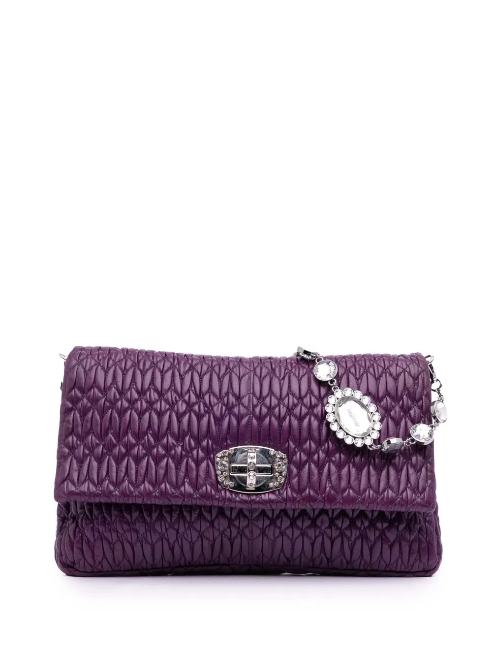Miu Miu Pre-Owned 2021-2025 Large Matelasse Nappa Crystal satchel - Miu Miu Pre-Owned 2021-2025 Large Matelasse Nappa Crystal satchel -