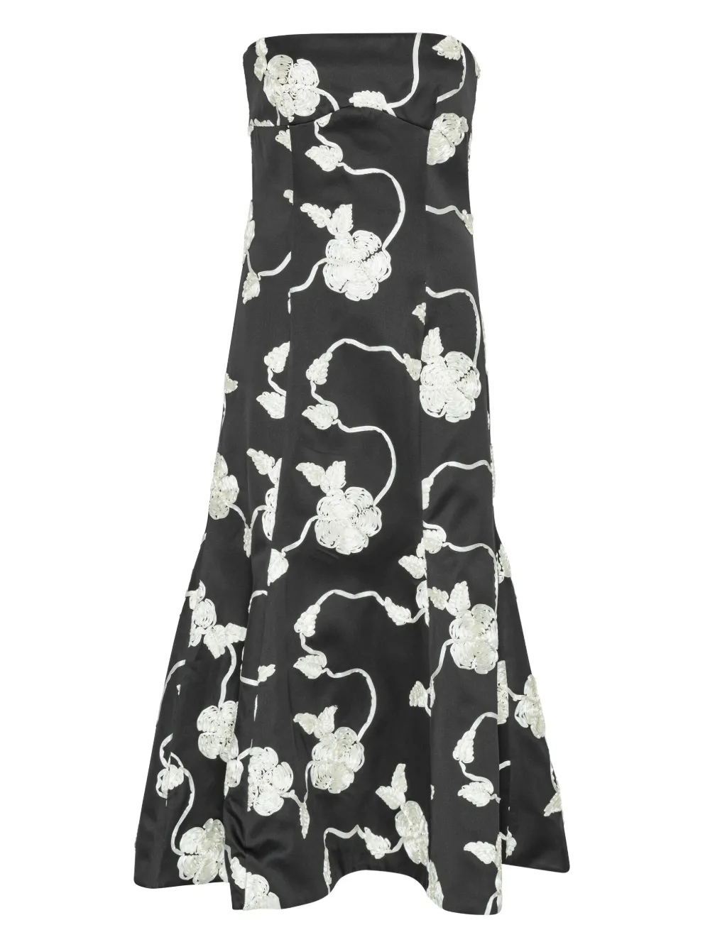 ROTATE BIRGER CHRISTENSEN flower midi dress - ブラック ROTATE BIRGER CHRISTENSEN flower midi dress - ブラック