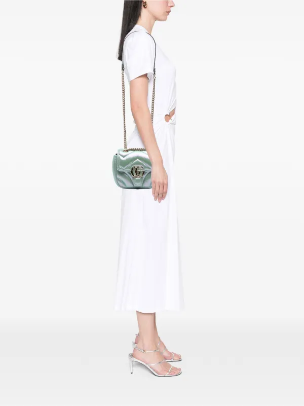 Gucci Pre-Owned 2016-2025 GG Marmont Matelasse Flap Leren mini